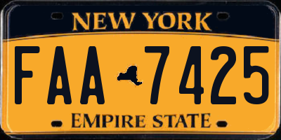 NY license plate FAA7425