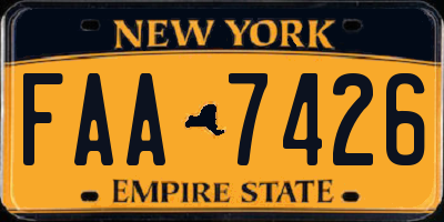 NY license plate FAA7426