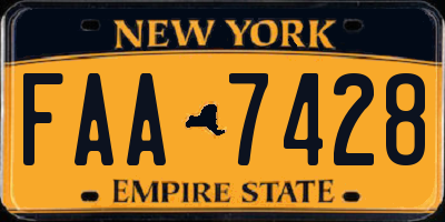 NY license plate FAA7428