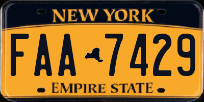 NY license plate FAA7429