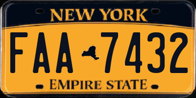 NY license plate FAA7432