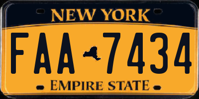 NY license plate FAA7434