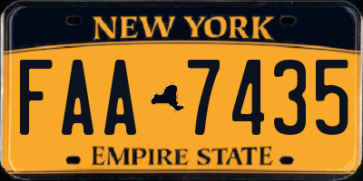 NY license plate FAA7435