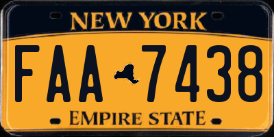 NY license plate FAA7438