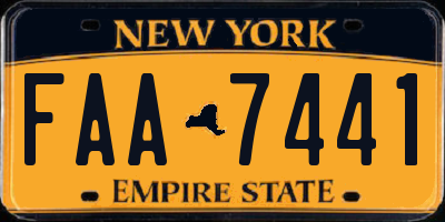 NY license plate FAA7441