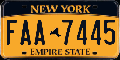 NY license plate FAA7445