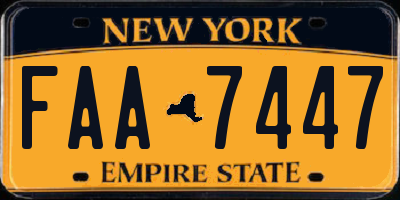 NY license plate FAA7447