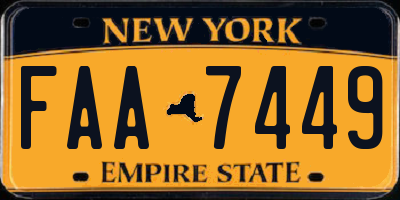 NY license plate FAA7449