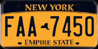 NY license plate FAA7450