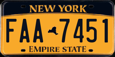 NY license plate FAA7451