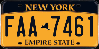 NY license plate FAA7461