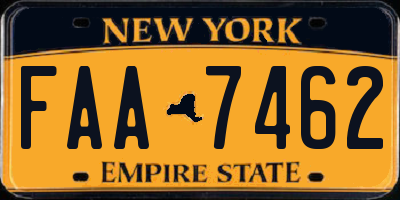 NY license plate FAA7462