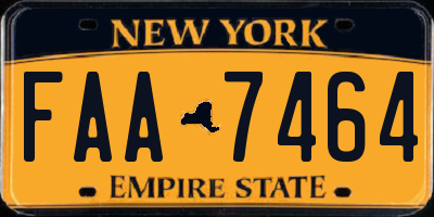 NY license plate FAA7464