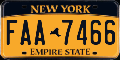 NY license plate FAA7466