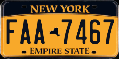 NY license plate FAA7467