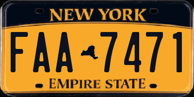 NY license plate FAA7471