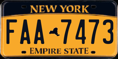 NY license plate FAA7473