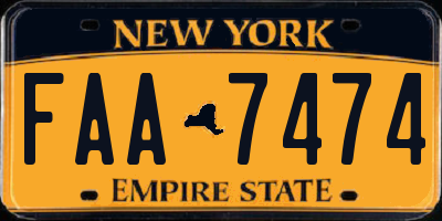 NY license plate FAA7474