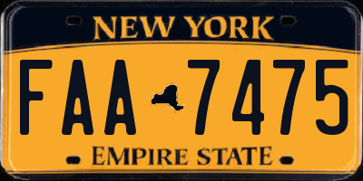 NY license plate FAA7475