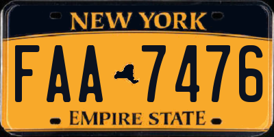 NY license plate FAA7476