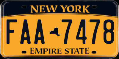 NY license plate FAA7478