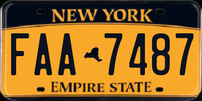 NY license plate FAA7487