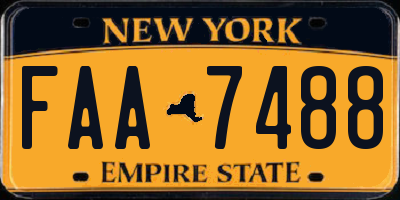 NY license plate FAA7488