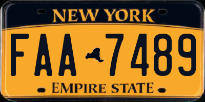 NY license plate FAA7489