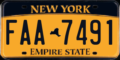 NY license plate FAA7491