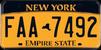 NY license plate FAA7492