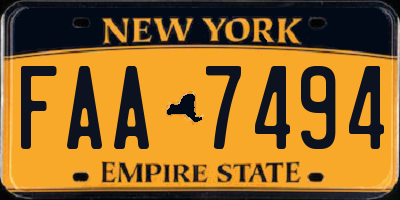 NY license plate FAA7494