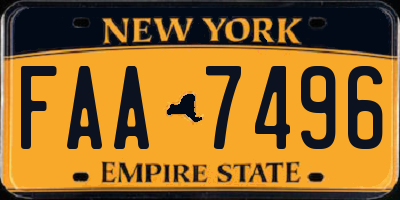 NY license plate FAA7496