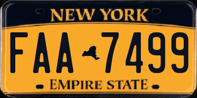 NY license plate FAA7499