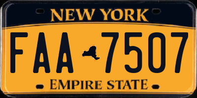 NY license plate FAA7507