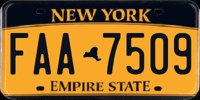 NY license plate FAA7509