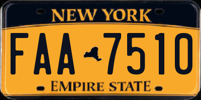 NY license plate FAA7510