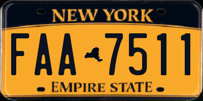 NY license plate FAA7511