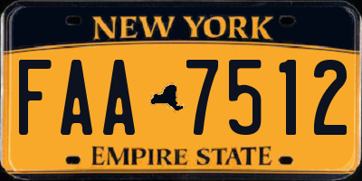 NY license plate FAA7512