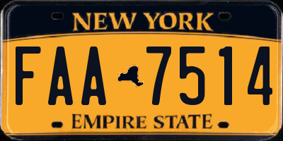 NY license plate FAA7514