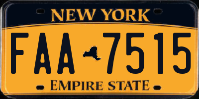 NY license plate FAA7515