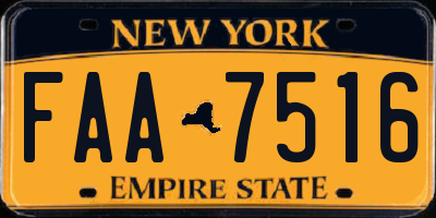 NY license plate FAA7516