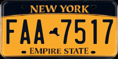 NY license plate FAA7517