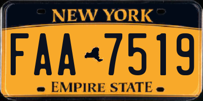 NY license plate FAA7519