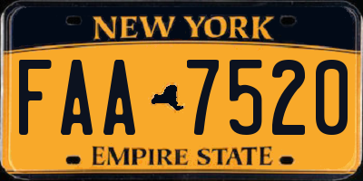 NY license plate FAA7520