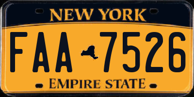 NY license plate FAA7526