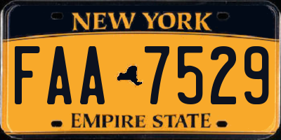 NY license plate FAA7529