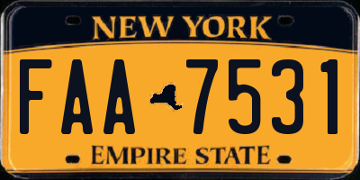 NY license plate FAA7531