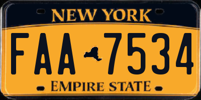 NY license plate FAA7534