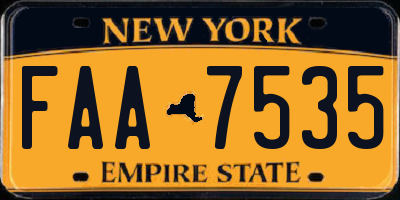 NY license plate FAA7535