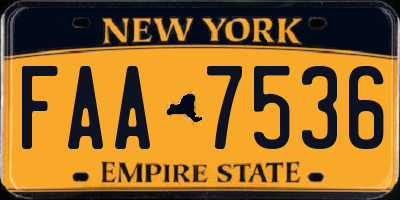 NY license plate FAA7536